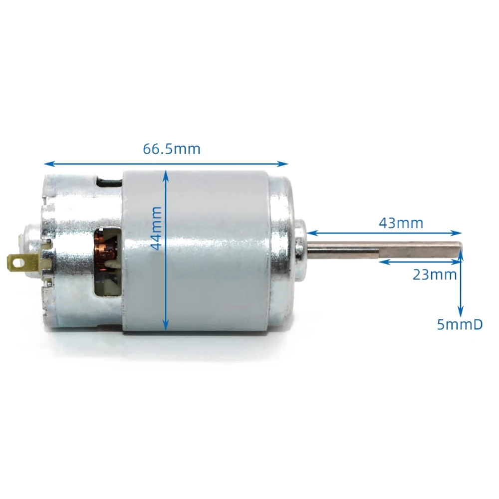 775 Motor Extended Shaft Large Torque Fan Motor Miniature DC Motor DC12-24V Ball Bearing Motor 3500-7000RPM D Shaft Motor