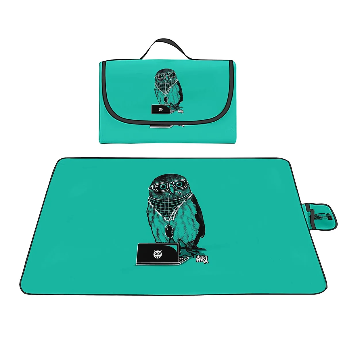 

Large Outdoor Picnic Blankets Foldable Oxford Portable Picnic Mat for Beach Travel Camping Lawn Music Festival Cartoon Cute Owl