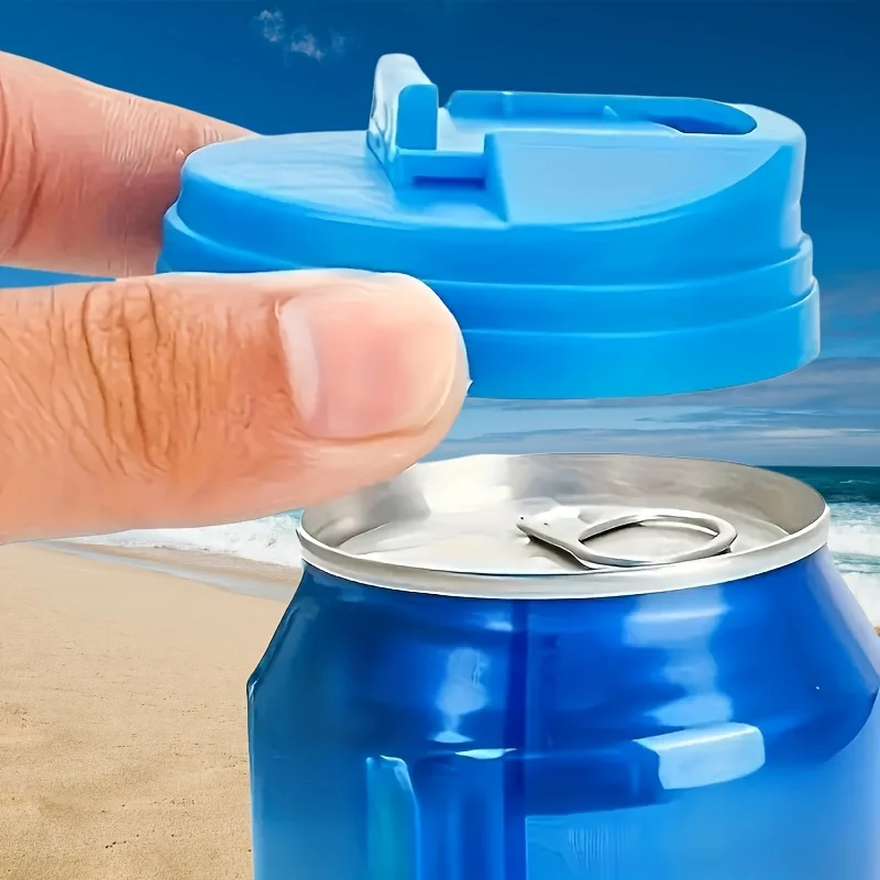 Random color beverage cover with non-slip grip and latch - leak-proof snap design for soda, water bottles, cups - durable plastic cover, perfect for travel, pies, office, holidays (soft/hard cover compatible) Gift giving