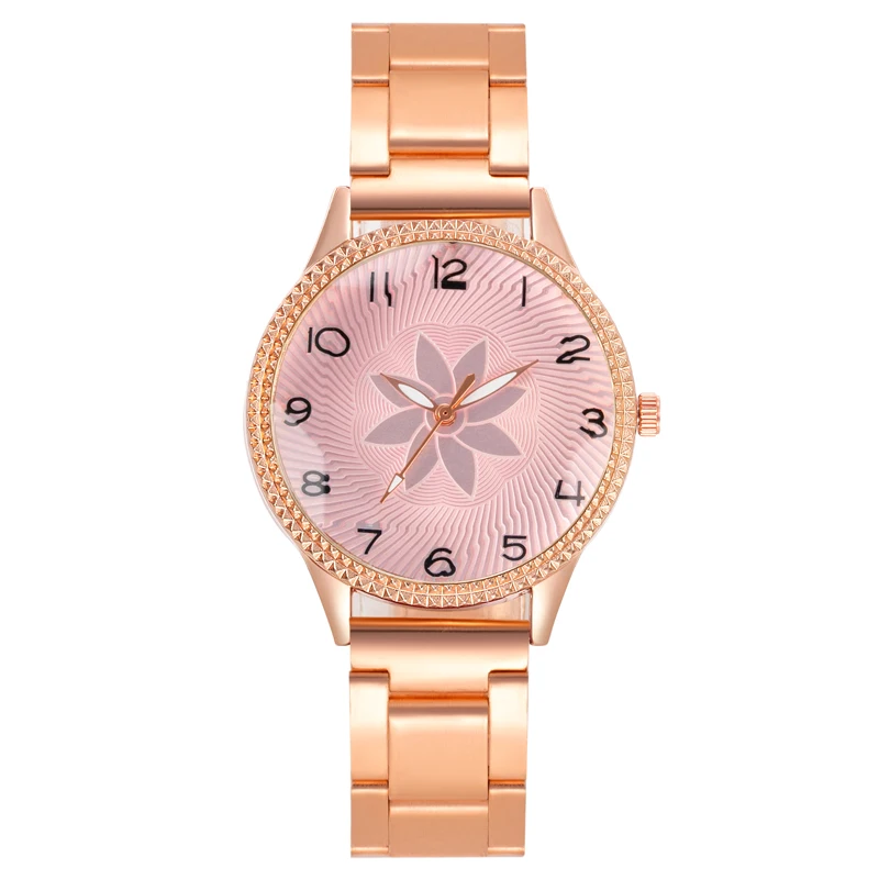 2023 Spring New Trend Women\'s Watch Tadpole Text Creative Flower Surface Fashion Temperament Steel Strap Watch