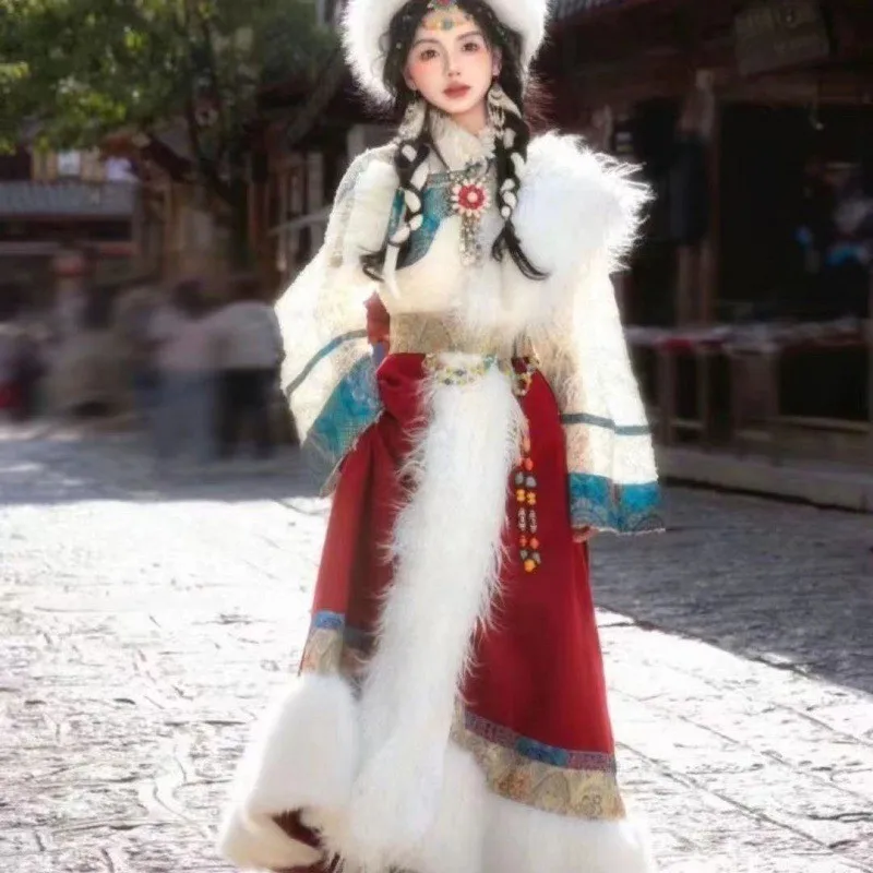 Tibetan Clothing Female Trip Shoot Tourism Ethnic Style Photography Dancing Dress Photo