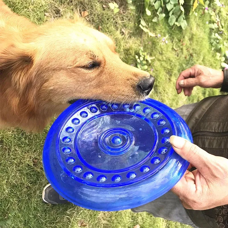 Fliegende Scheibe für kleine, mittelgroße und große Hunde, weiche, bissfeste Untertasse aus Gummi für Welpen, agiles Training, langlebig, kaubar
