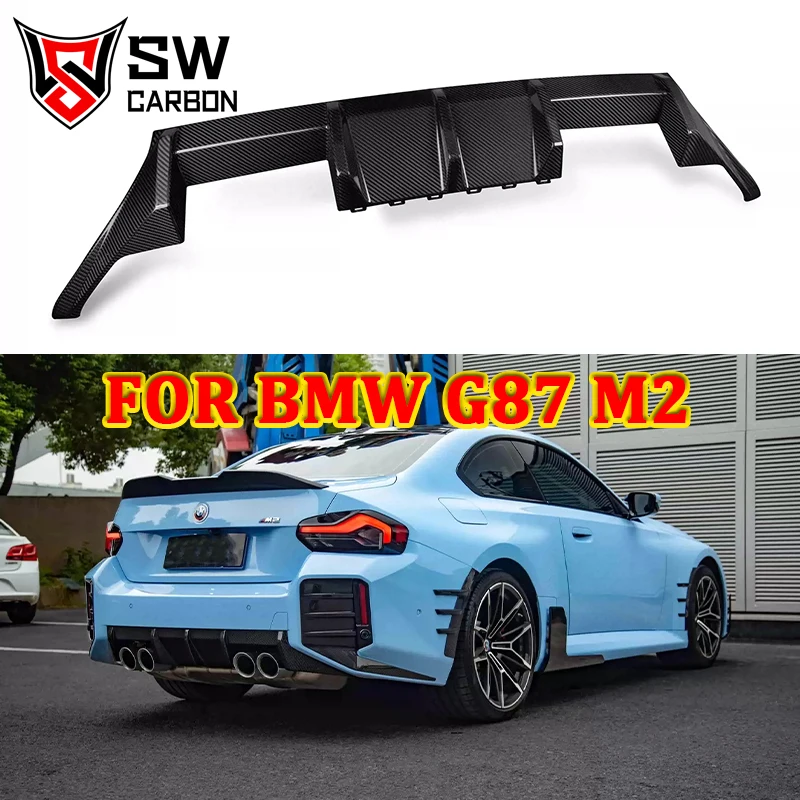 High Quality Dry Carbon Fiber MP Style Rear Diffuser for BMW G87 M2 Coupe Car Rear Bumper Lip Under Spoiler Splitter Body Kit