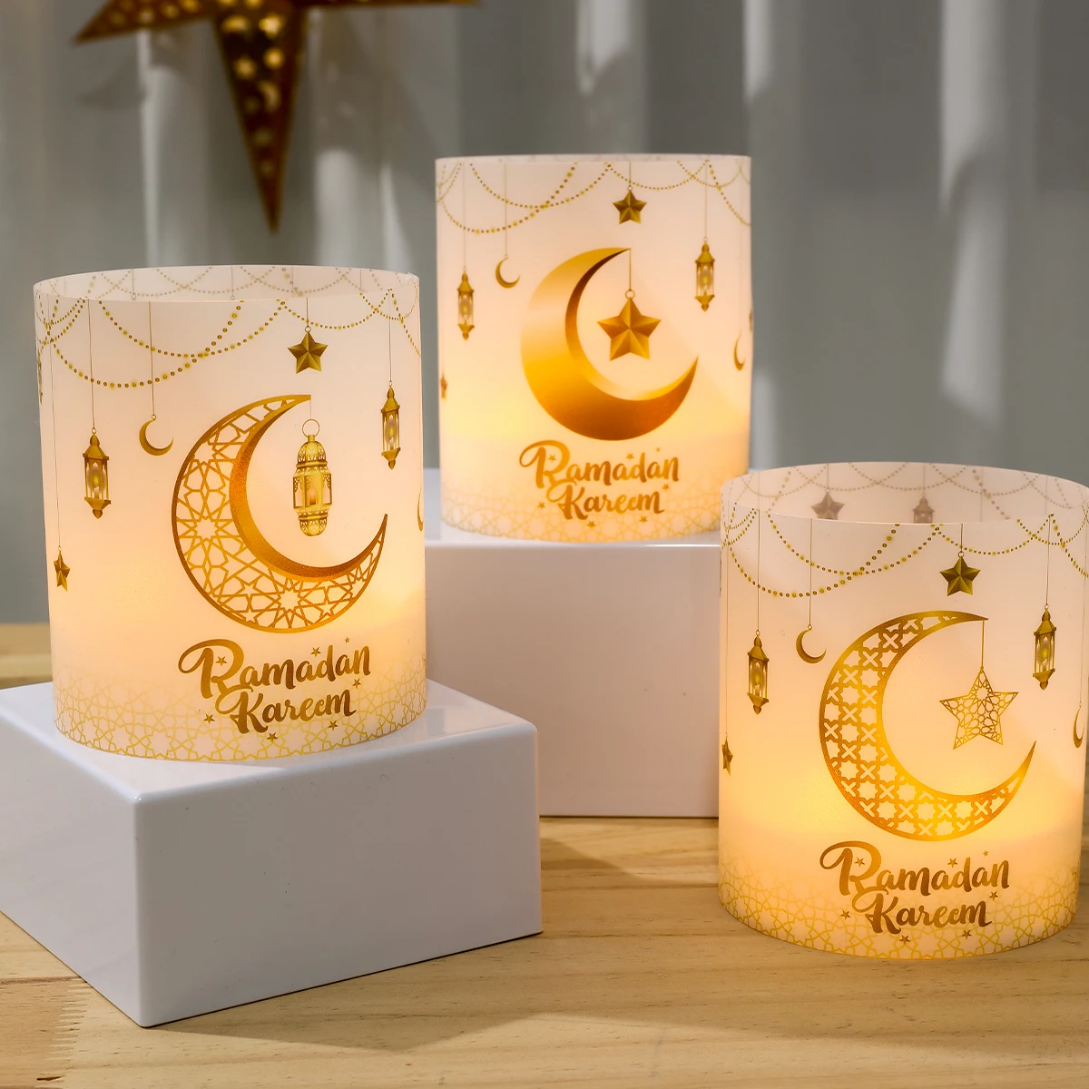 Ramadan Lampshade Ramadan Decoration 2025 For Home Paper Lantern No Lights Ramadan Kareem Islamic Muslim Party Eid Al Adha Gifts