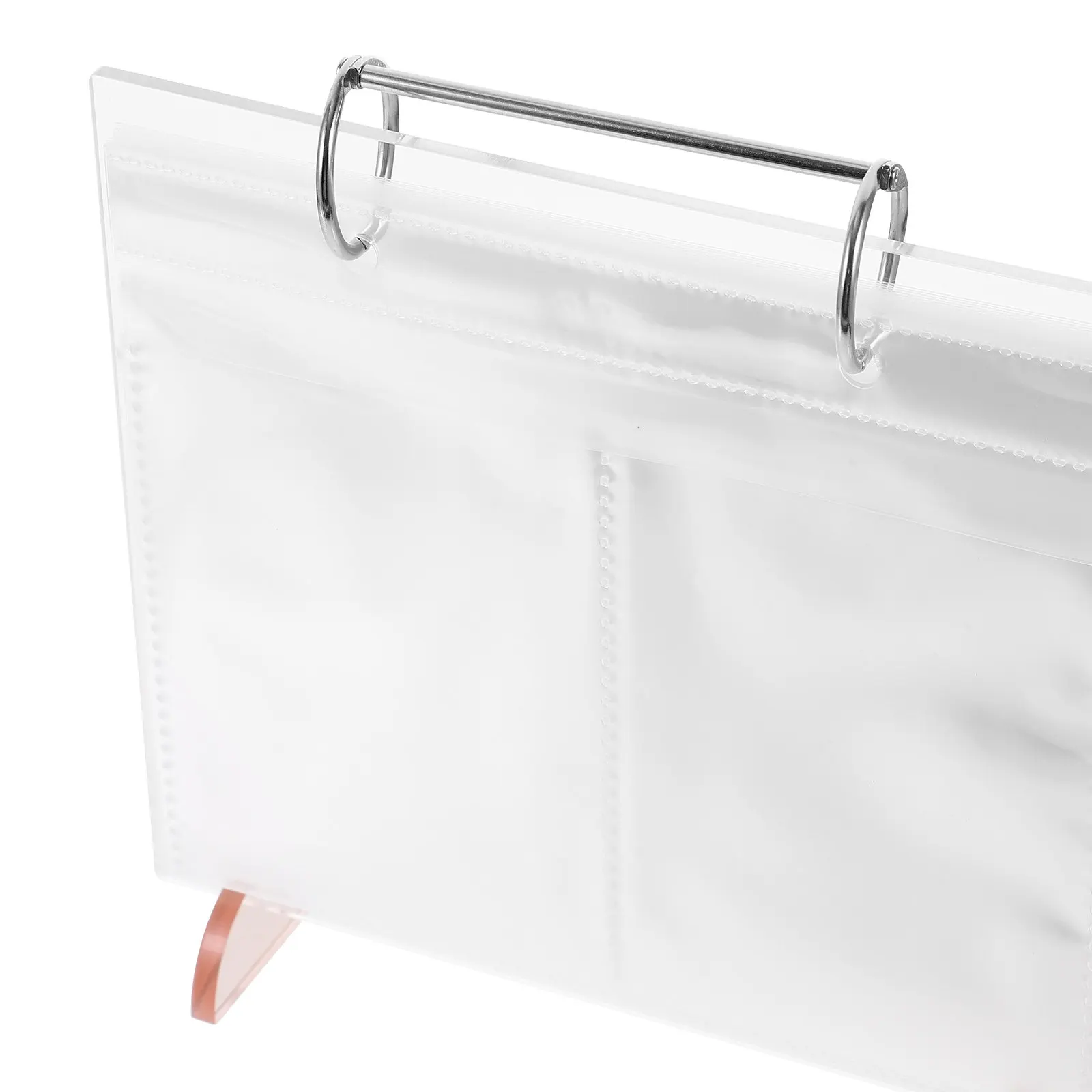 

Tabletop Photo Album Stand with Transparent Pages Multi-Functional Desktop Calendar Holder for Photos Files Cards Clear Desk