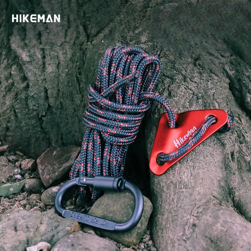 

HIKEMAN военная 6 мм 5 м тактическая утолщенная палатка ветровая веревка быстроподвесная пряжка из алюминиевого сплава с тремя глазами светоотражающая веревка