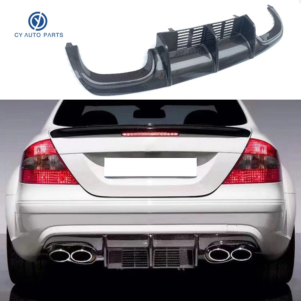 

Carbon Fiber Boot Spoiler Splitter Guard Cover For Mercedes-Benz CLK W209 Rear Diffuser Bumper Lip Body Kit