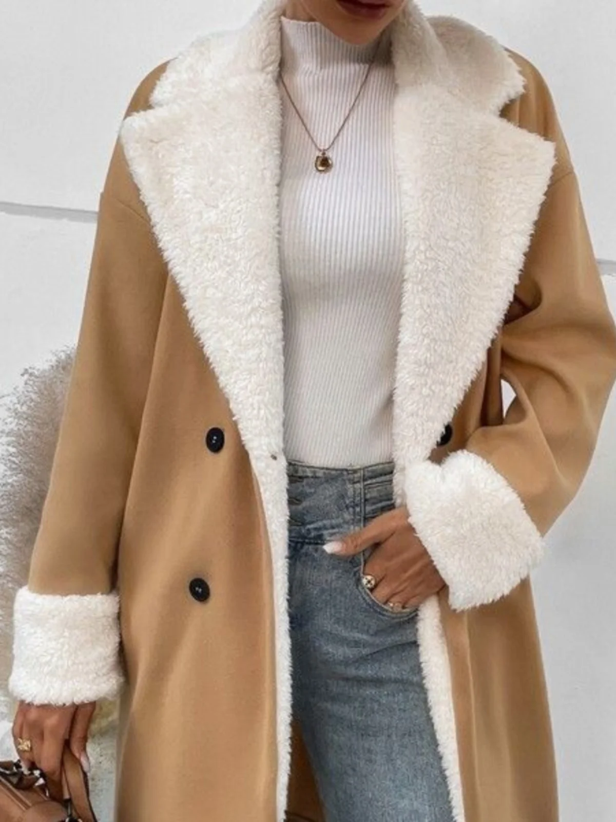 

Женское шерстяное пальто для русской зимы, теплое, утолщенное, с длинными рукавами, средней длины, двубортное, классическое, для повседневной носки