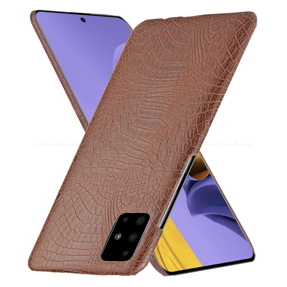 Crocodile Leather Hard Phone Case For Samsung Galaxy M01 Core M01s M02 M12 M21 M30s M31 M31s M51 M62 Plastic Back Cover