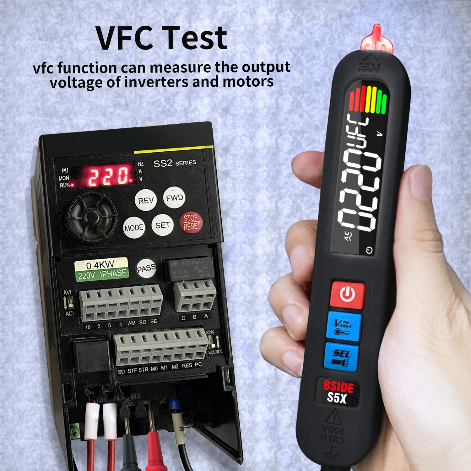 BSIDE New Voltmeter, AC & DC Voltage Smart Tester, Non-contact Induced Voltage Resistance Diode Digital Multimeter