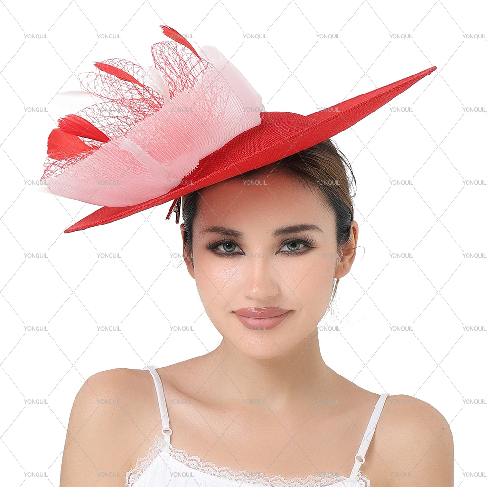 

Elegant Headpiece Hats Decoration Wedding Cocktail Tea Party Fascinator Hat Woman Big Size