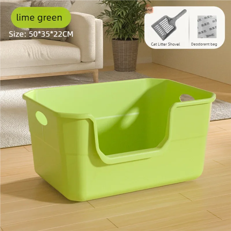 Cat litter box, extra large size, semi enclosed cat toilet, odor proof, kitten litter box, splash proof, cat poop box