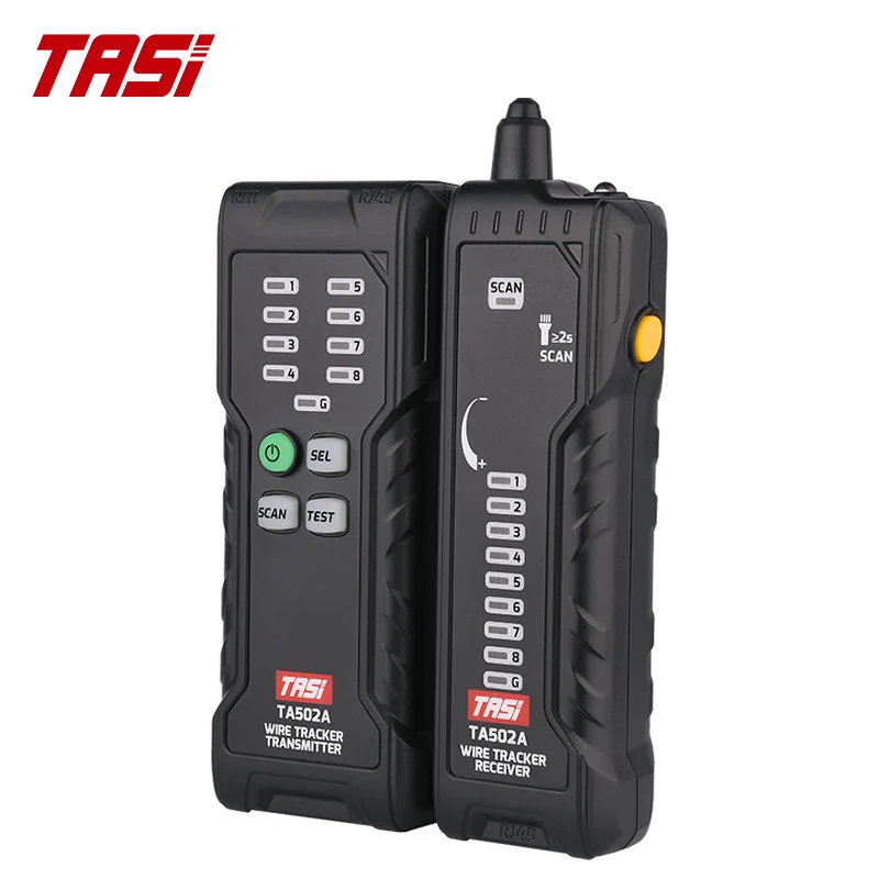 TASI TA502A/TA502B Network Cable Tracker Wire Finder Tester RJ45 RJ11 Ethernet POE for LAN Telecom Repair Installation LED Tool