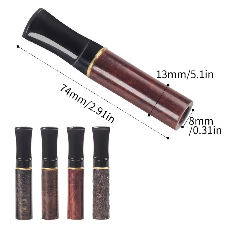 Premium Brierwood Cigarette Holder with Activated Carbon Filter - 9mm Smoke Channel for Standard 8mm Cigarettes