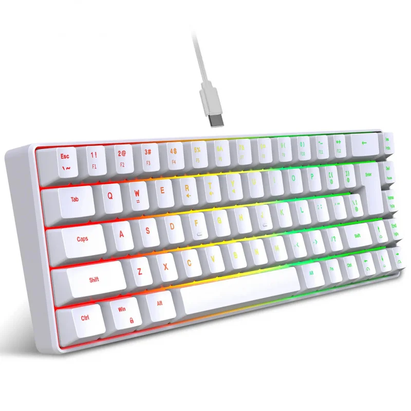 Wired Keyboard Mechanical Feel 61 Keys Usb Wired Gaming RGB Backlit Keyboard PC Gamer Accessories for Computer Gamers Ofiice