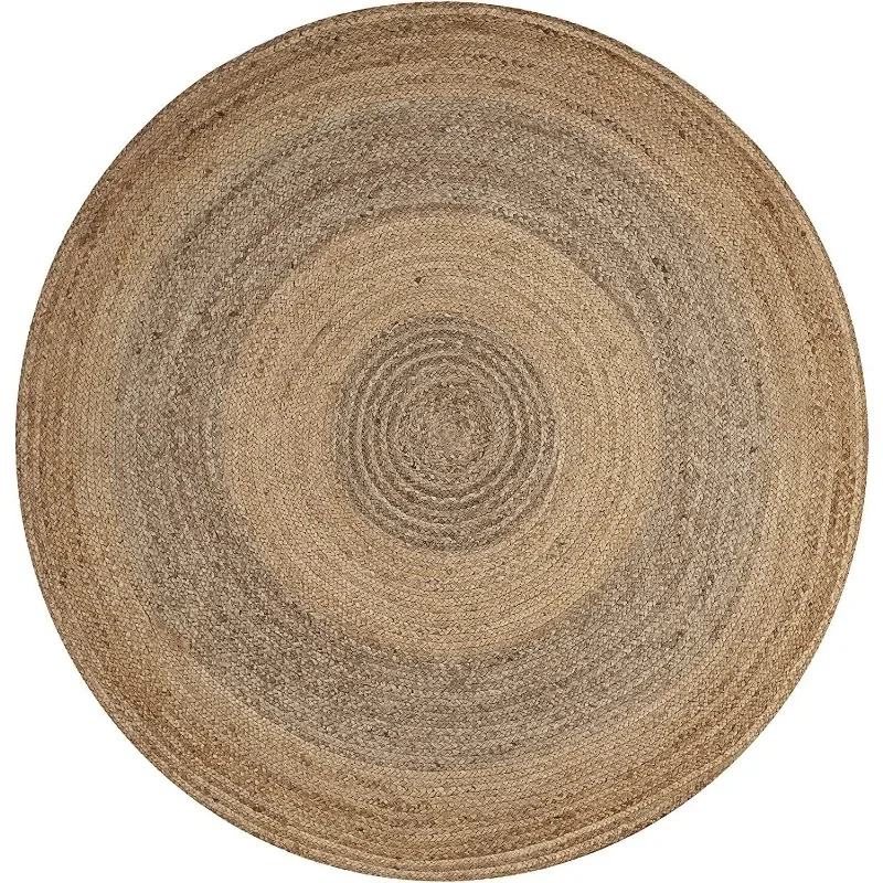 

Rug 100% Natural Jute Reversible Round Floor Mat Braided Modern Living Area Rug