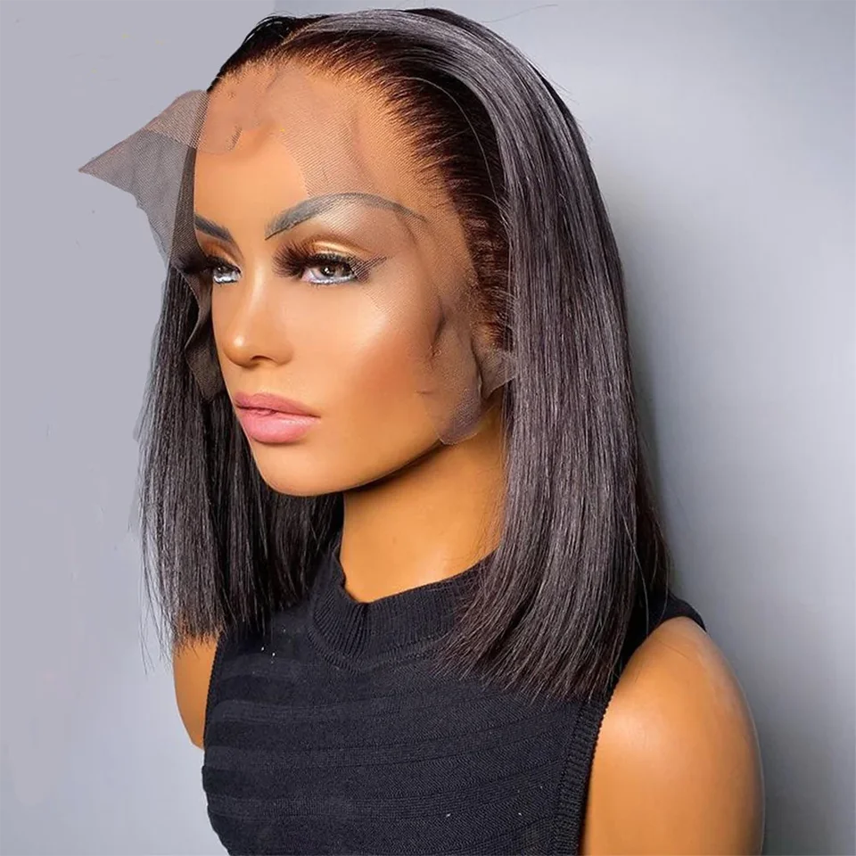 

Straight Human Hair Lace Frontal Wig Bob Human Hair Wigs for Women Transparent Perruque Cheveux Humain Lace Front Wig