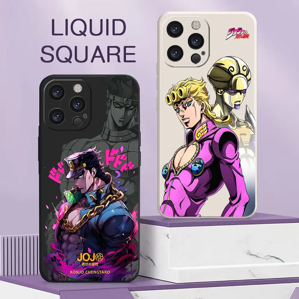 

Anime JoJos Bizarres Adventure For iPhone 16 Pro Max Case For iPhone 16 15 14 13 12 11 Pro Max Plus Mini Phone Case Liquid Cover
