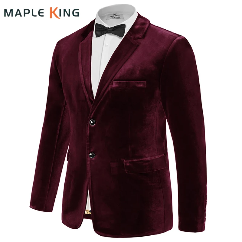 Autumn Wedding Dress Velvet Blazer for Men Coustime Homme Luxe Vintage Formal Groom Mens Casual Single Breasted Suit Jacket Coat