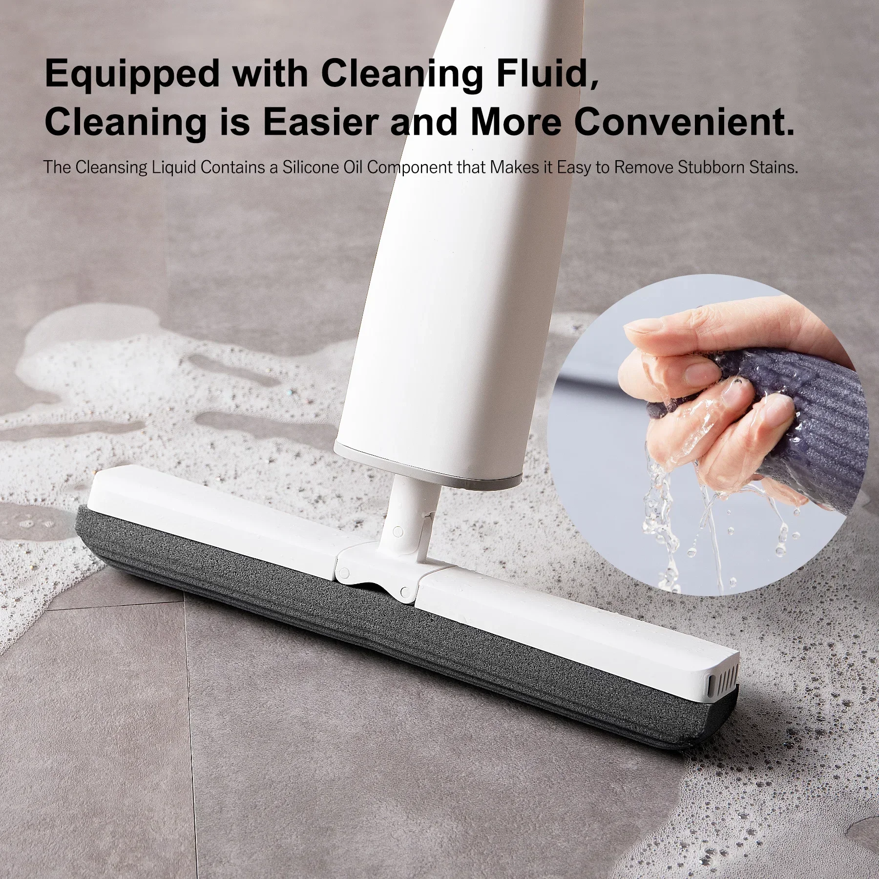 PVA Sponge Mop Heads Apply to Automatic Self-Wringing 360 Degree Rotating Mop Flat Free Hand Washing for Floor Clean
