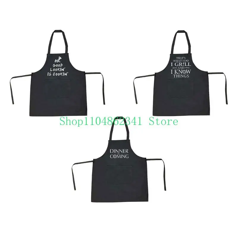 

5asd Adjustable Bib Apron Kitchen Cooking Aprons Unisex Black Aprons Chefs Aprons Gift