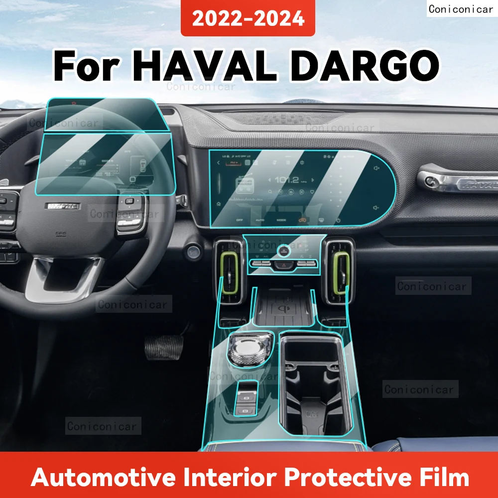 

TPU For HAVAL DARGO 2022-2024 Transparent Protective Film Car Interior Central Control Navigation Panel Accessories Sticker