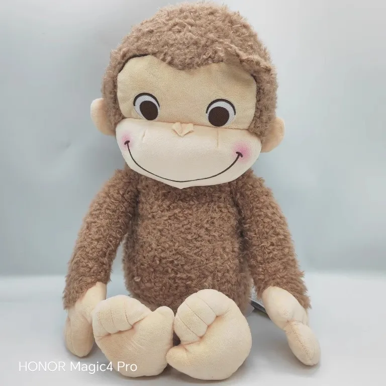 Novo bonito anime curioso george macaco de pelúcia crianças animais de pelúcia brinquedos para crianças presentes grande 55cm