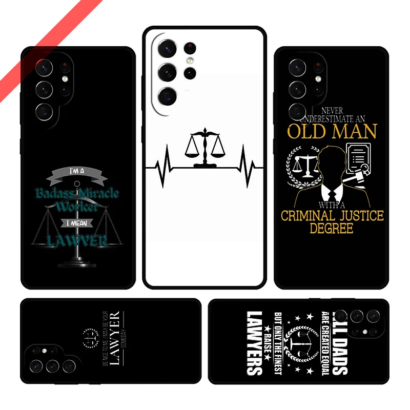 Law Lawyer Judge Justice Phone Case For Samsung Galaxy S20 FE S21 S10 S23 Plus S24 S22 Ultra Coque Note20 Note10 S9 S8 Cover