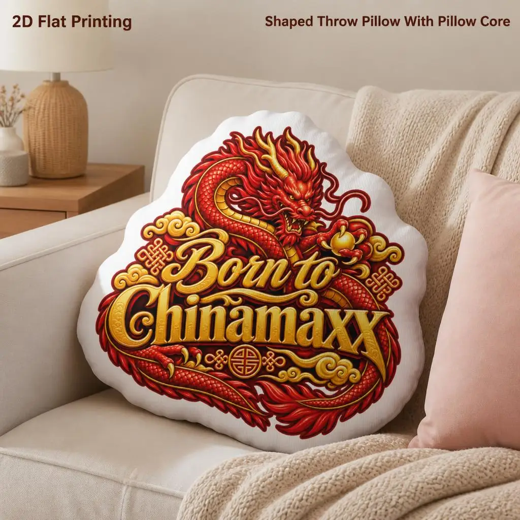 Born to Chinamaxxing Chinese Dragon Shaped Pillow Stuffed Cushion Throw Pillow for Sofa Home Decor Chinese Culture Art