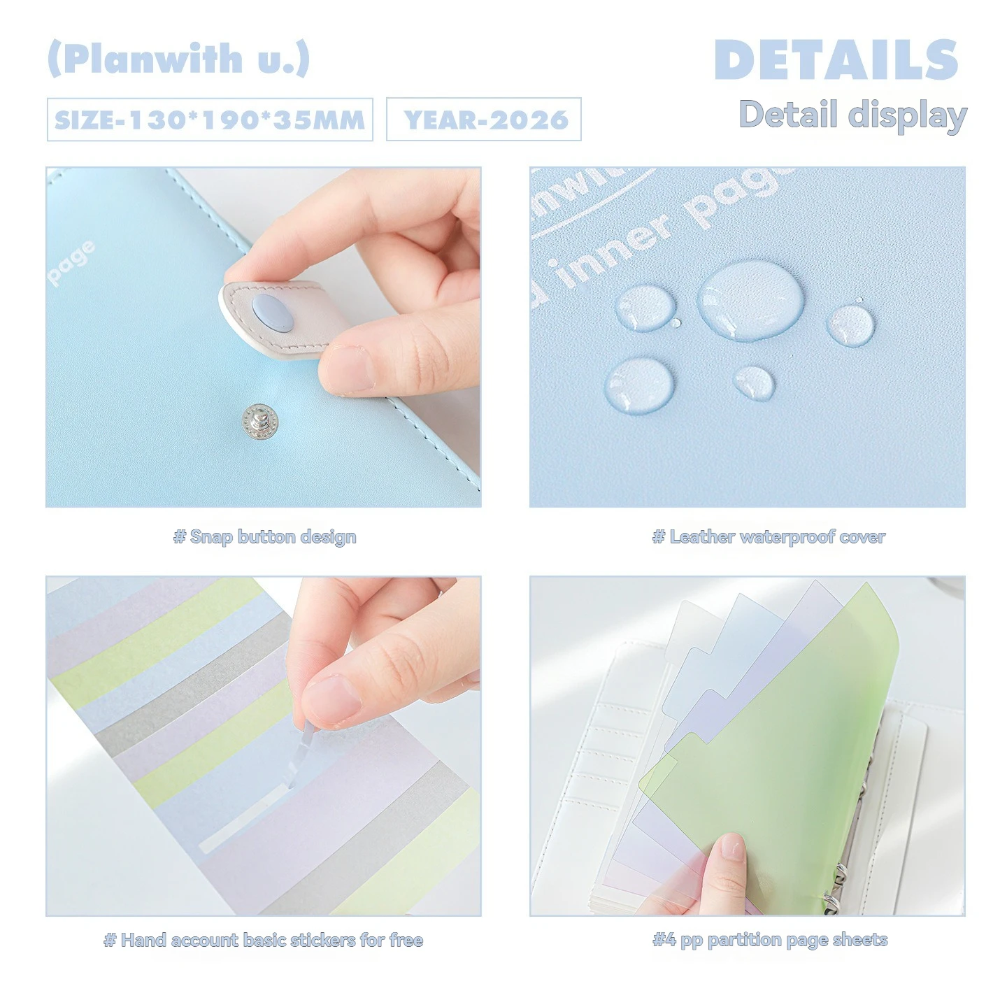 1 قطعة سلسلة دفتر المفكرة 2026 خطة عرض الجهاز كتاب بو الجلود الجدول الزمني كتاب حساب اليد #5