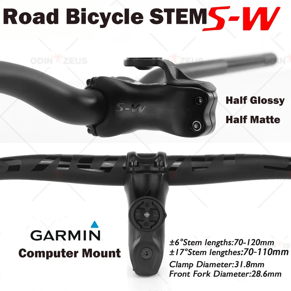 Odinzeus OEM Road Bike Stem 31.8mm Mountain Stem Bicycle Parts, MTB, Angle 6, 17 Degree, * 70-120mm S W Stem and Mount