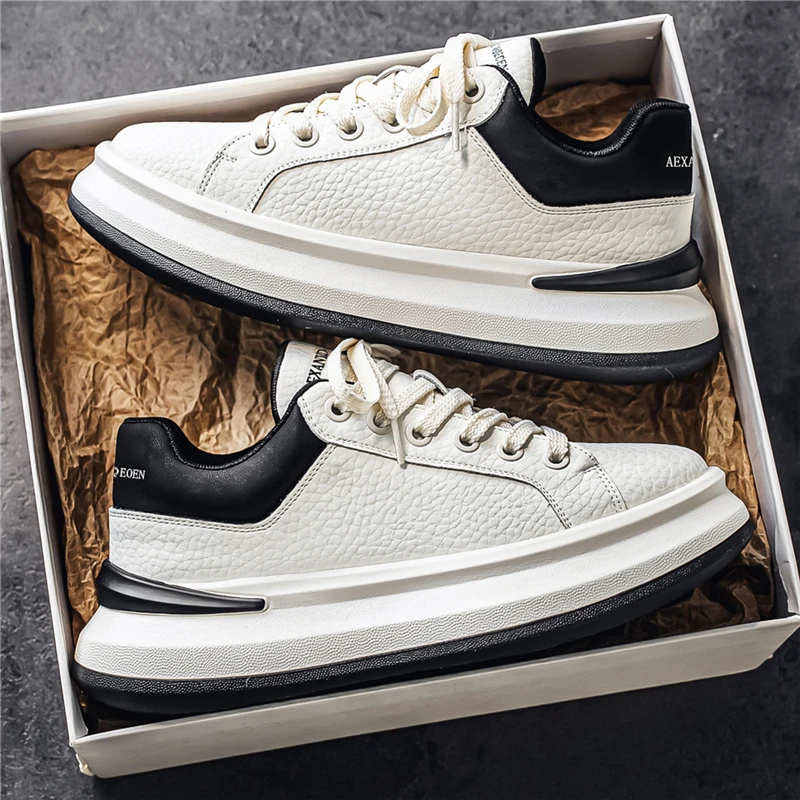 Classic men's versatile fashion trendy casual shoes, thick-soled Korean style trendy chunky shoes, stylish trendy sneakers