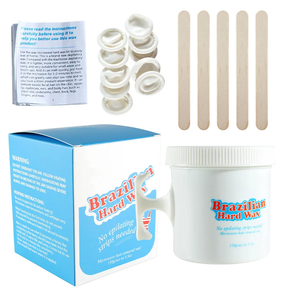

Hair Removal Wax Set Hard Depilatory Bottle Wax Tools Kit Body Hair Removal Practical Solid Easy Waxing Travel Friendly