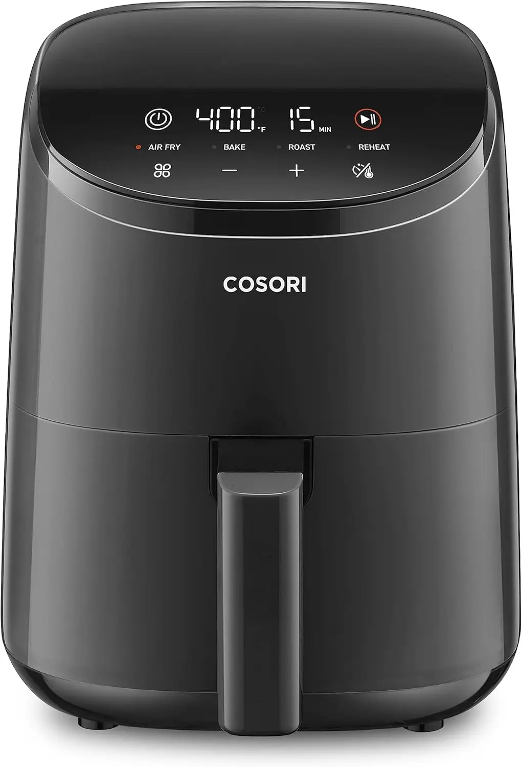 Compact 2.1-Quart Air Fryer with Up to 400°F, 4 Functions: Air Fry, Bake, Roast, Reheat, Uses 97% Less Oil, Quiet Touch Control,