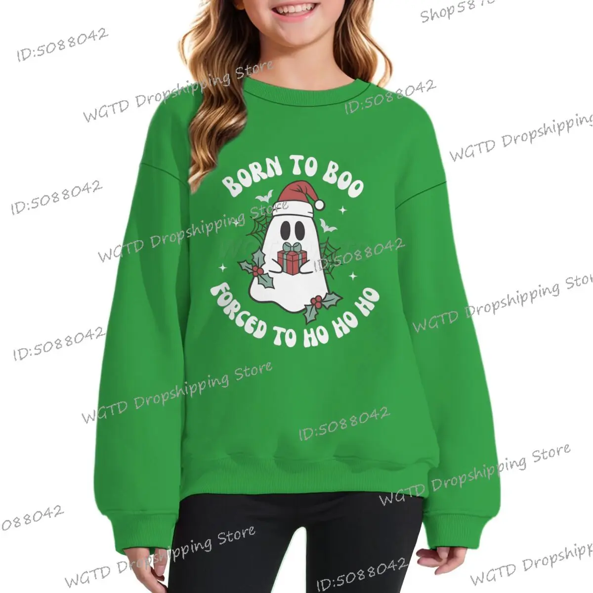 

Born To Boo Forced To Ho Ho Ho Print Christmas Pullover Funny Graphic Boy Kids Gift Tops Merry Christmas Long Sleeve Sweatshirts