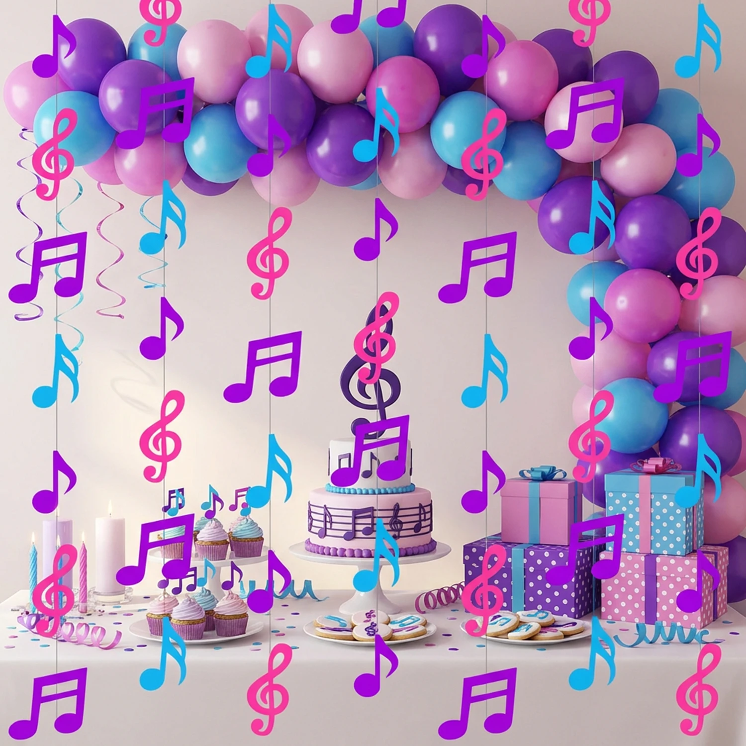 3M Lila K-Pop Musik Party Papierblumen Girlande Geburtstag Hochzeit Disco Stern Papiergirlande Geschlechtsoffenbarung Deckendekoration – Detail 3