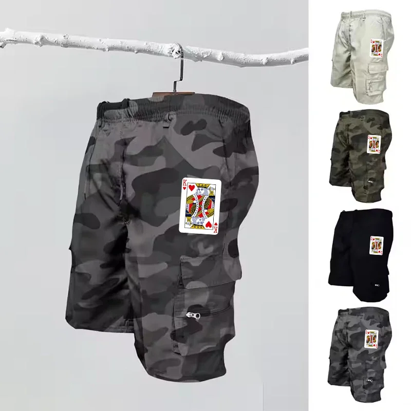 

Новые модные мужские свободные повседневные шорты с несколькими карманами, стильные камуфляжные тактические повседневные брюки для фитнеса, шорты