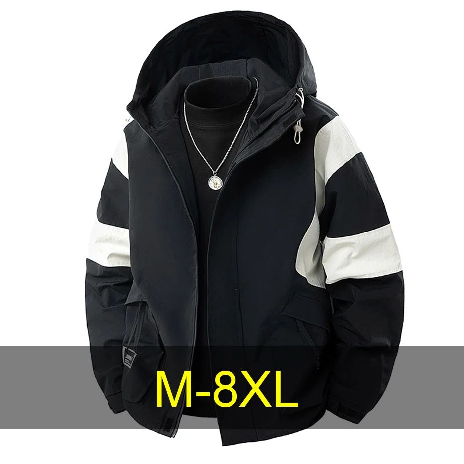 

Cargo Jacket Coat Men 8XL Plus Size Camp Jackets Male Fashion Casual Windbreaker Jackets Big Size Outerwear Spring Autumn