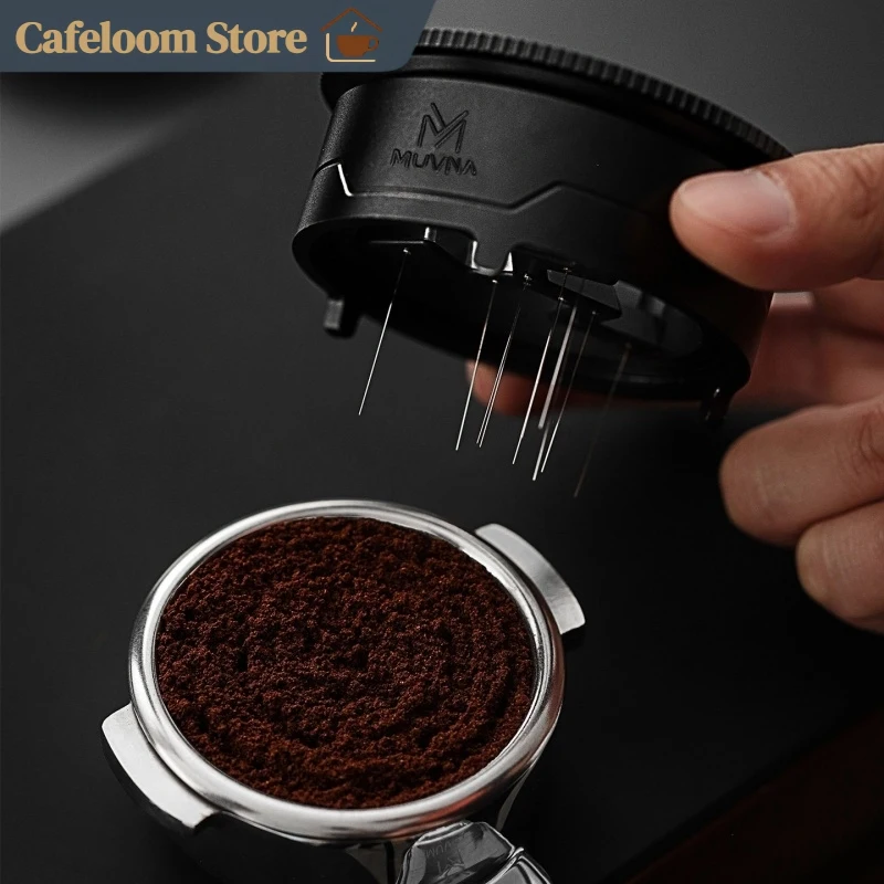 Muvna Z10 Coffee Needle Distributor Rotating Wdt Tool Espresso Coffee Powder Tamper Dispenser For Home Barista Use