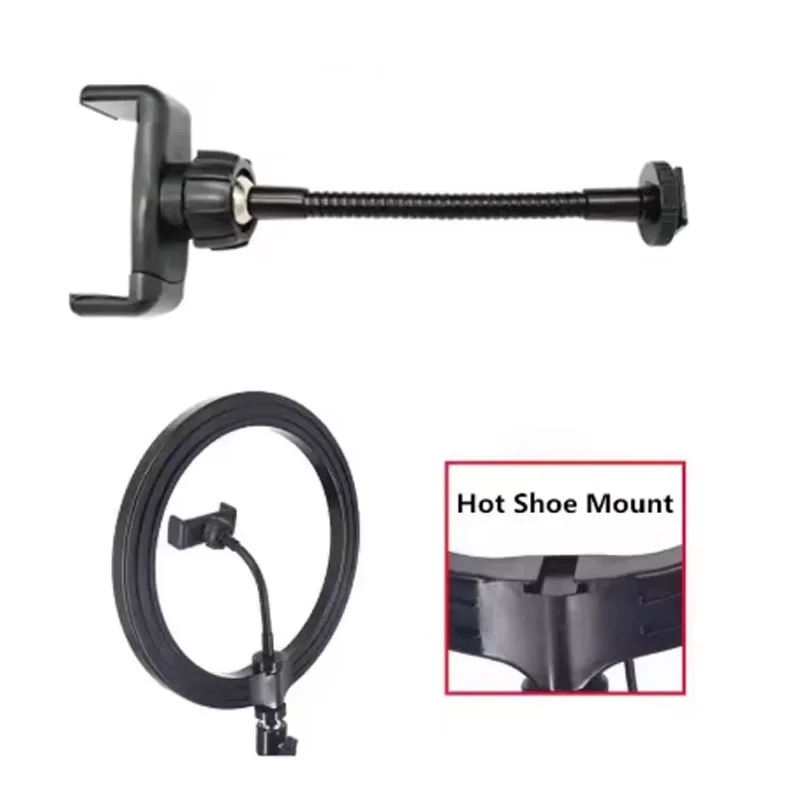 Fusitu حلقة ضوء الجدول دعم حامل هاتف الخليوي مرنة طويلة الذراع الهاتف الذكي حلقة مصباح لايف السرير حامل خرطوم كليب