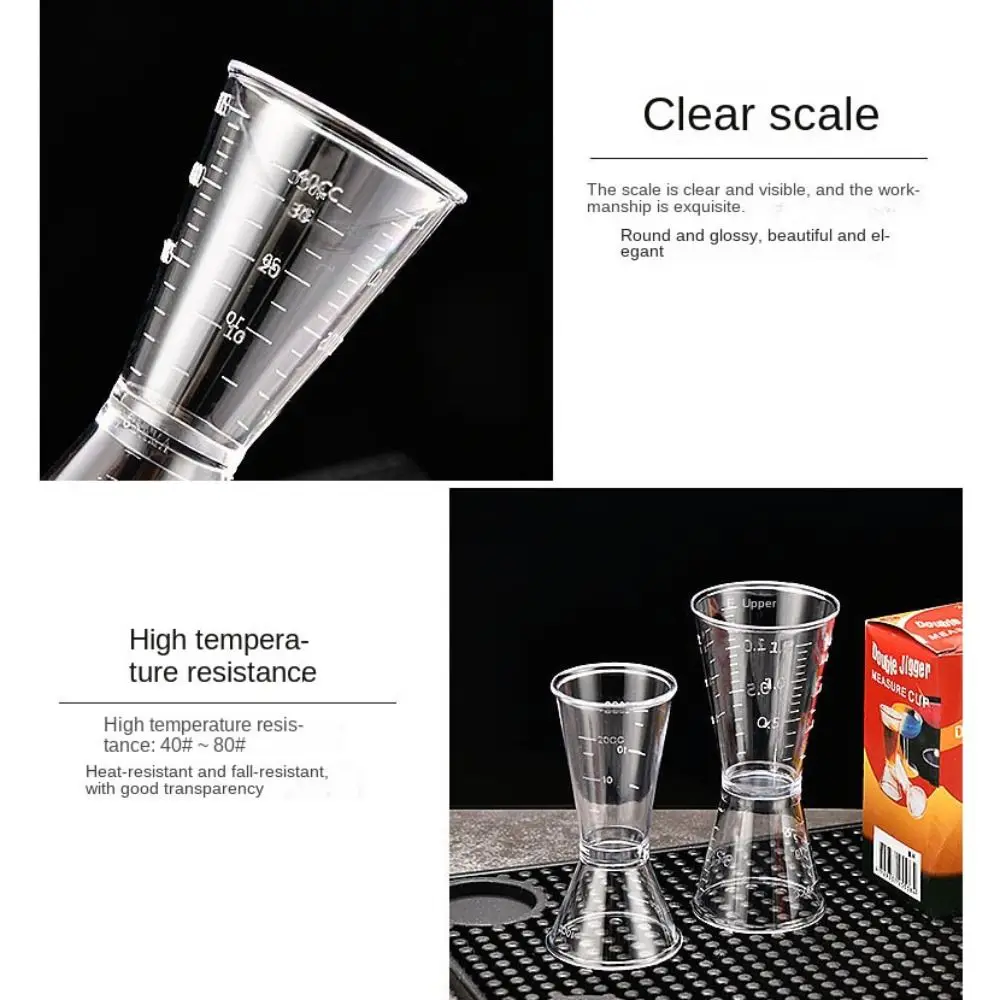 New PP Measure Cup 20/40cc 10/20cc Cocktail Shaker Stackable Kitchen Supplies Double Shot