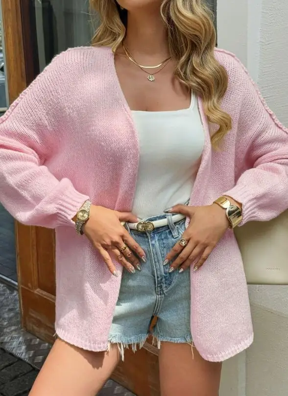 

2025 Autumn and Winter Leisure Vacation Solid Color Woolen Jacket Sweater Women's Clothing