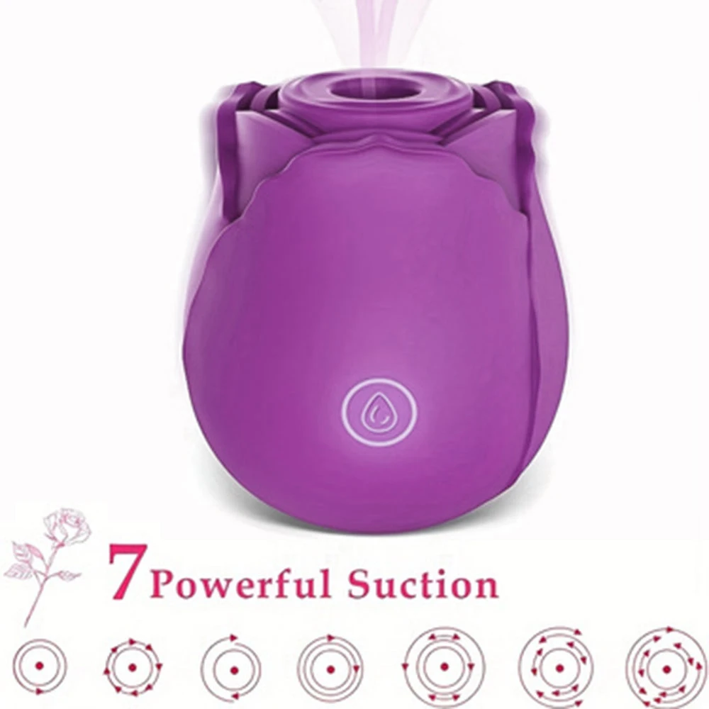 Rose Shape Vagina Sucking Vibrator Intimate Good Nipple Sucker Oral Licking Clitoris Sex Stimulator G Spot Vibrators for Wom image 2