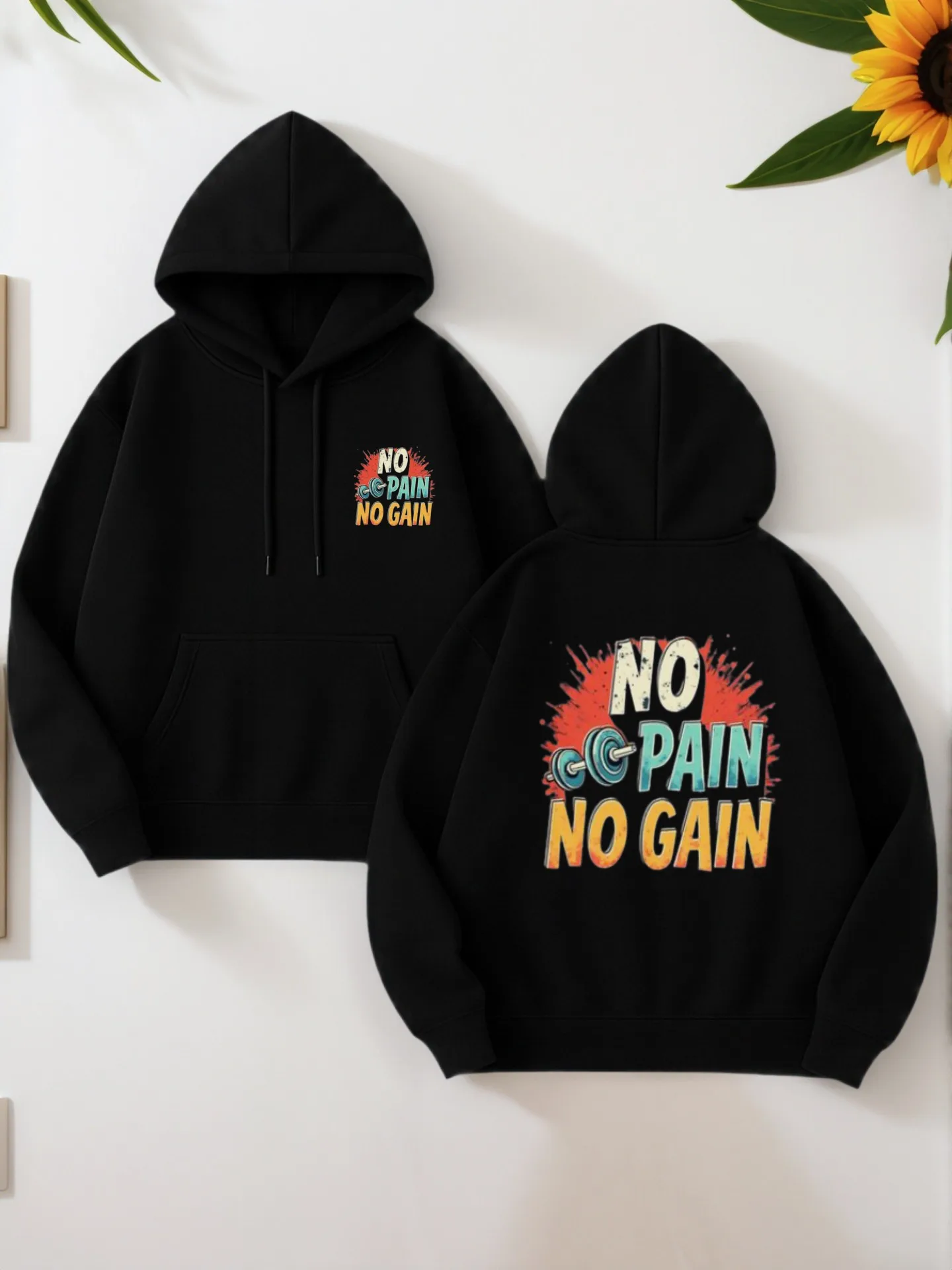 

Graphic Hoodie Men, Cartoon Print Pullover Hoodie, Casual Style, Cotton Blend, For Teens and Young Men, Fall Outfits