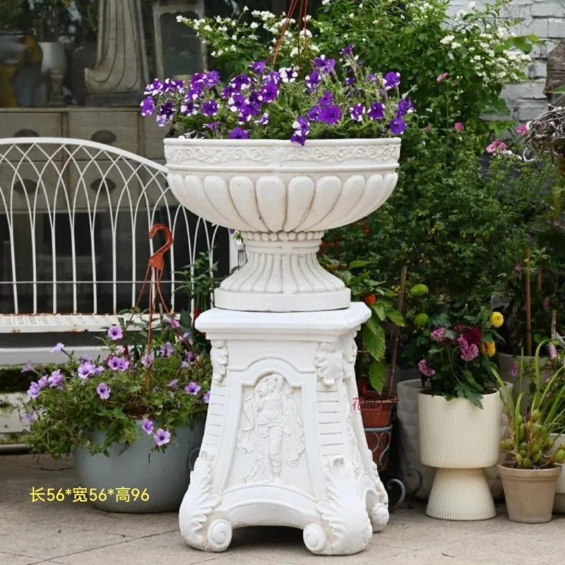 

Roman column ornaments, European villas, gardens, courtyards, wedding balconies, vintage outdoor flower pots, flower stands, bas