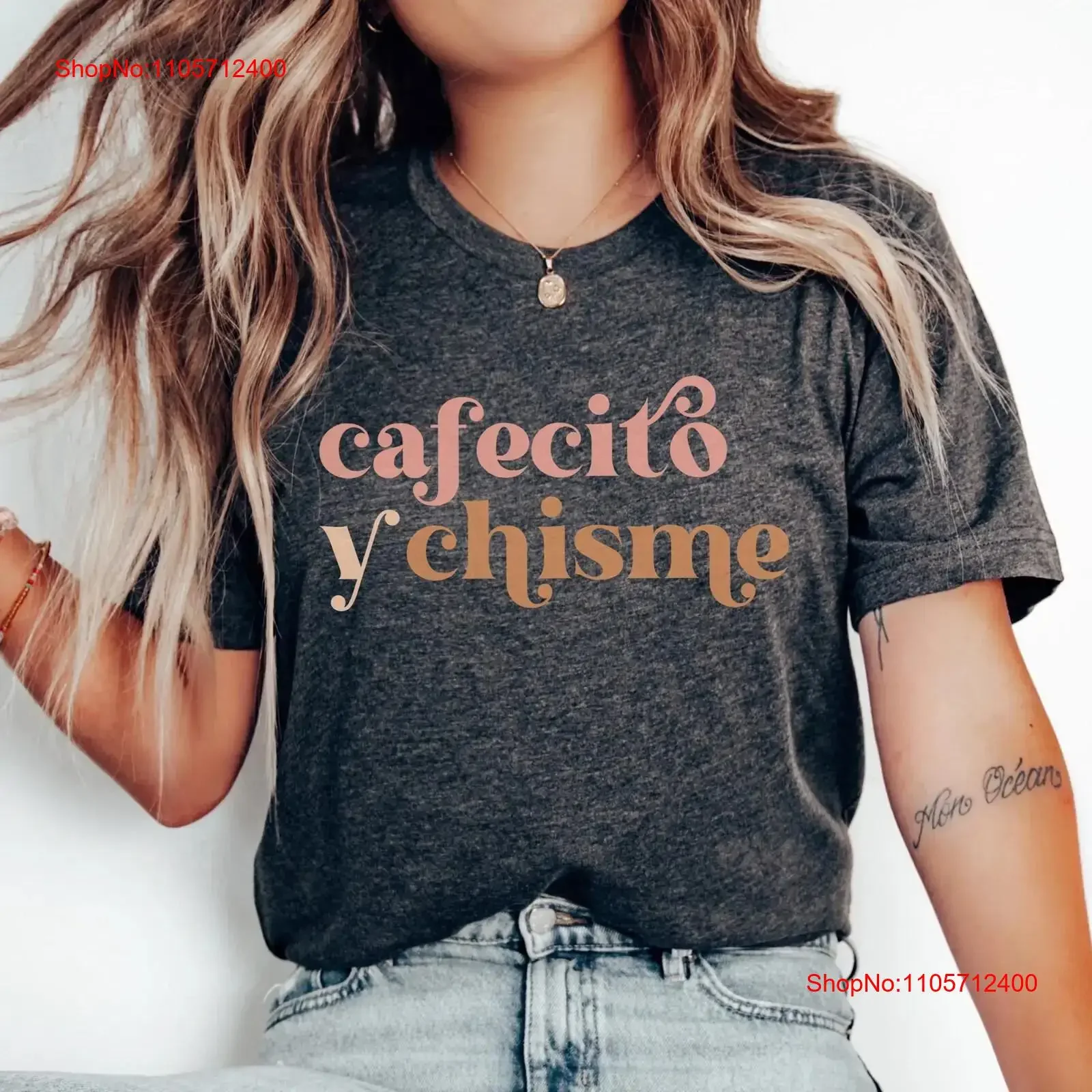 Cute Cafesito Y Chisme T Shirt For Women Latina Pride Coffee Lovers College Student Coworker Funny Millennial vintage Washed
