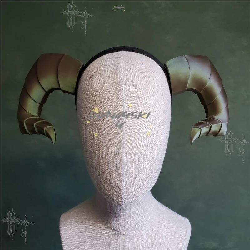 Gothic Sheep Horn Headband Retro Rustic Demon Ram Horn Headwear For Medieval Fantasy Halloween Anime Roleplay view 3
