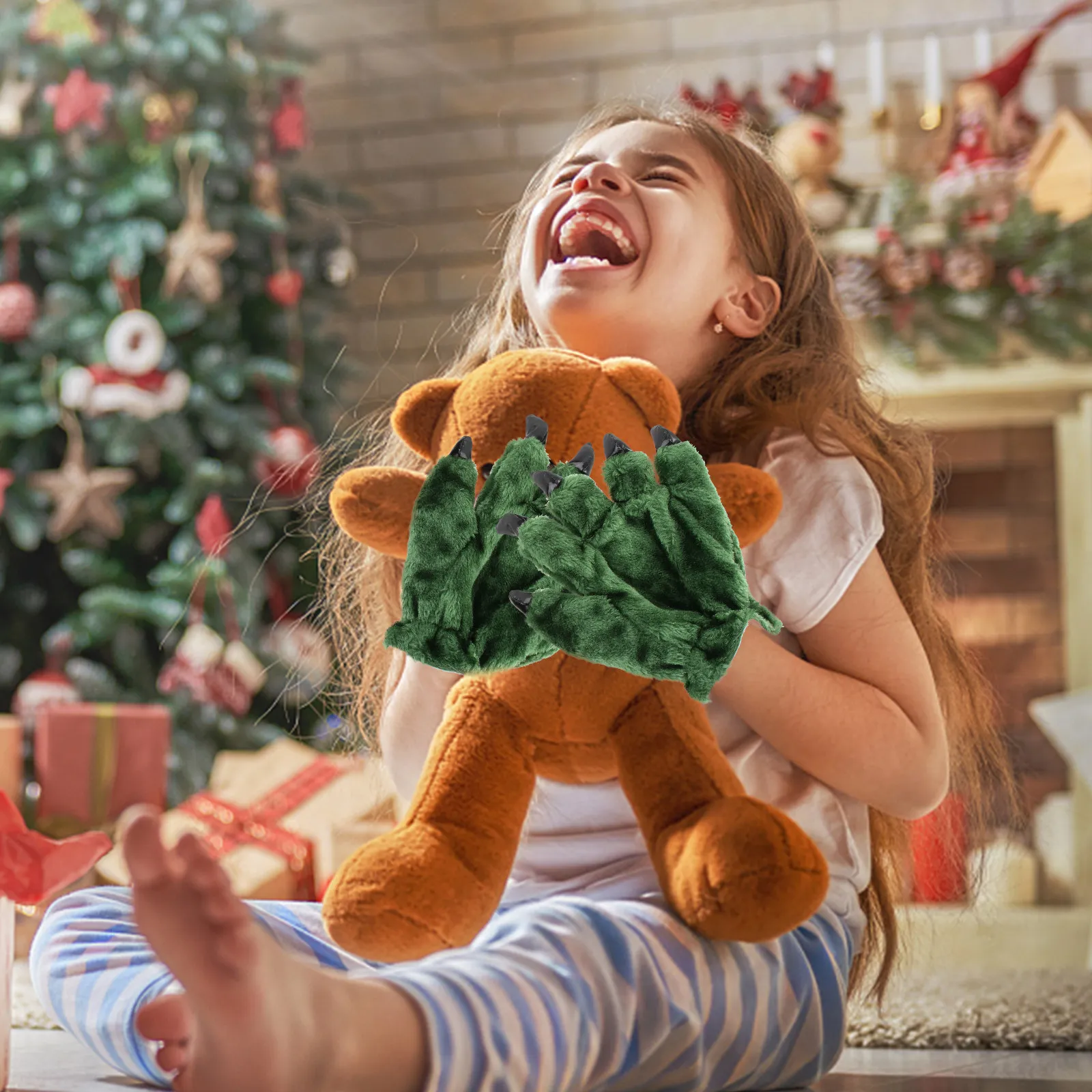 

1Pair Dinosaur Palm Gloves Fun Creative Claw Design Retains Heat Ideal for Holiday Events Party Outfits Unisex Gift