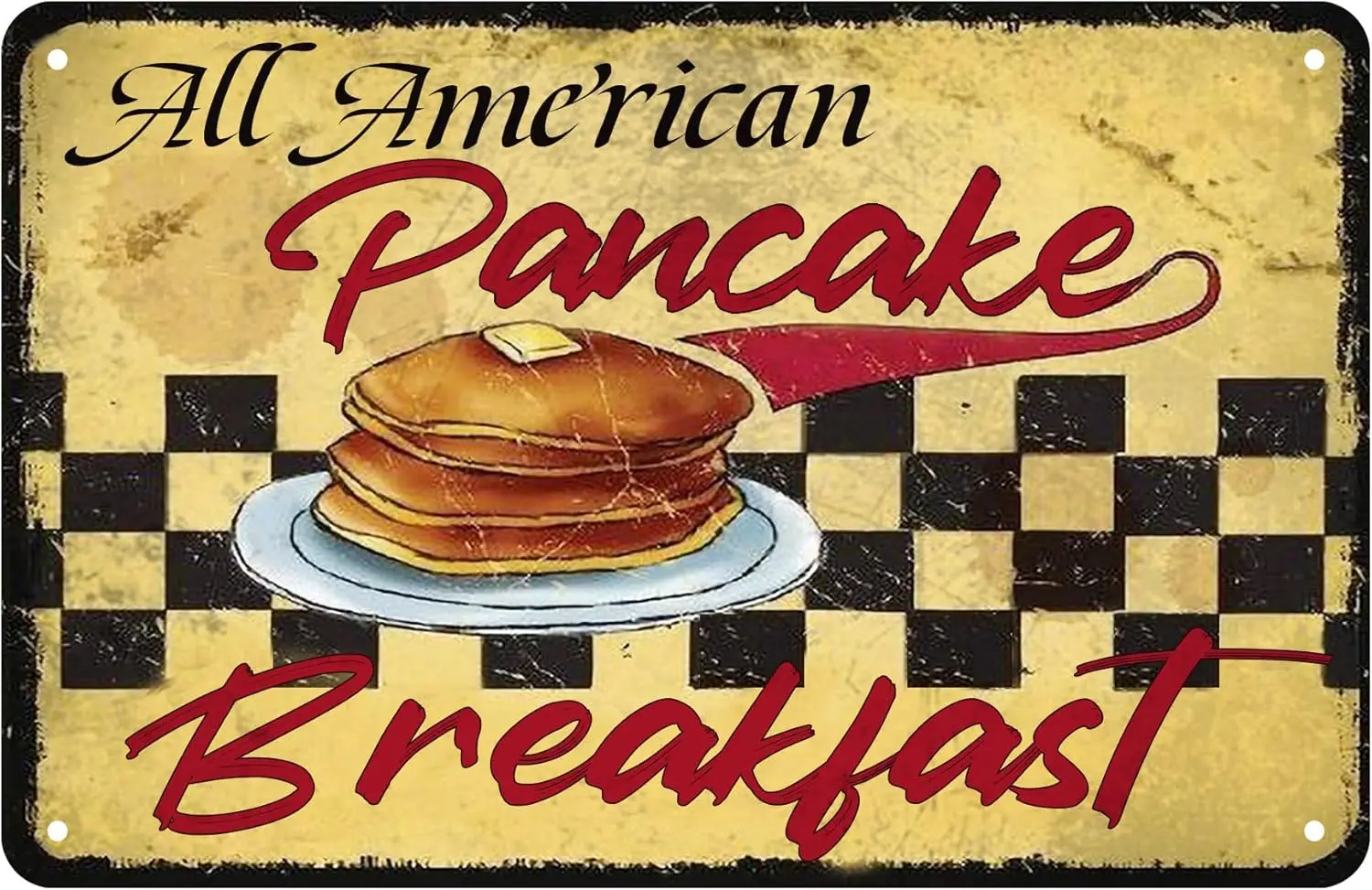 Pancake Breakfast Retro Vintage Metal Sign Kitchen Iron Signs Wall Decor Metal Tin Sign 8X12 Inches sign sign sign sign