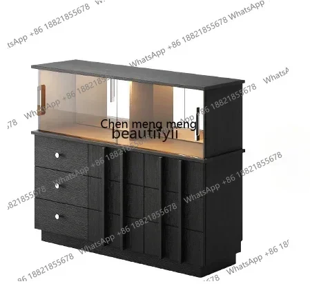 

xxqMid-Ancient Style Sideboard Retro Sofa Back Cabinet Living Room Atmosphere Wine Cabinet Tea Cabinet Chest of Drawers